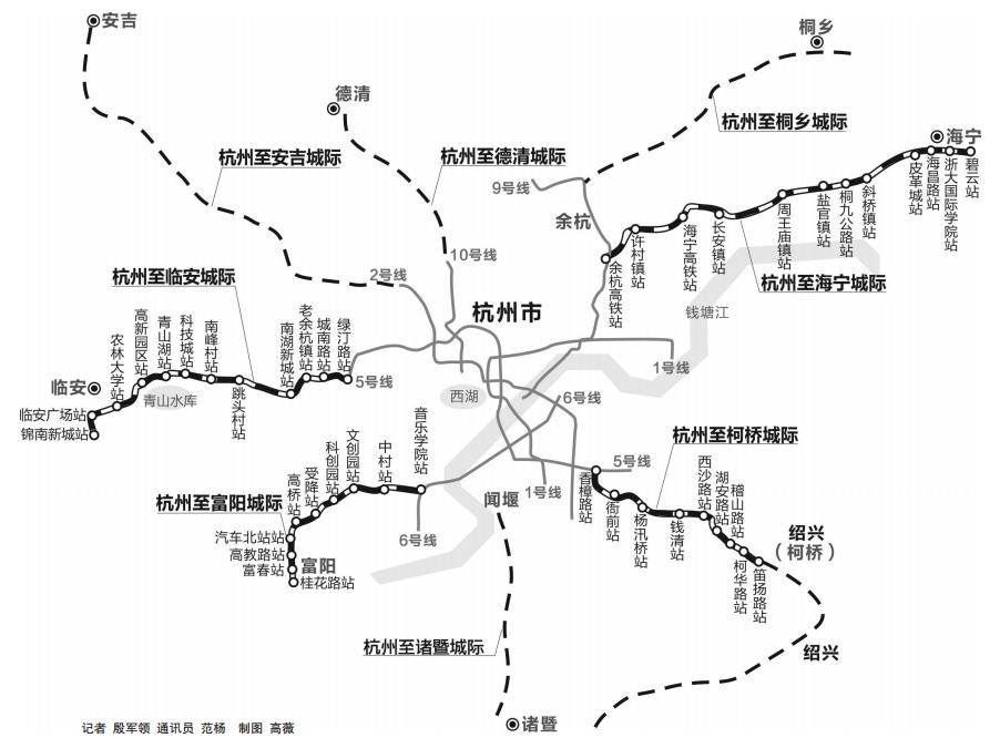 未来五年杭州规划8条城际轨道线4条已开建