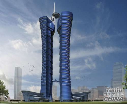 湖州打造长三角第一双子高楼 垂直高度均为288米
