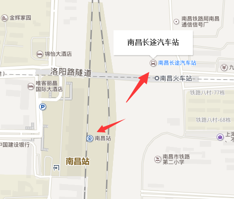 ①南昌站火车站东广场→2路公交车→老福山站下车→步行150米→万达